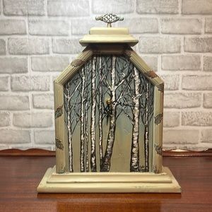 Hand painted birch tree clock